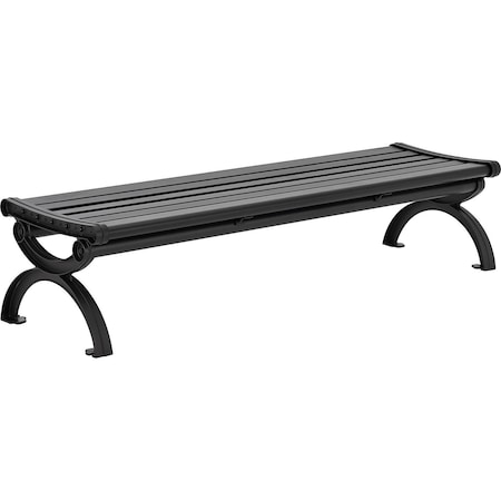 Global Industrial 6' Aluminum Park Bench, Black 436977BK